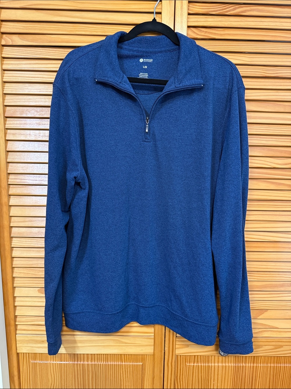 Haggar Men's Blue Quarter-Zip Pullover